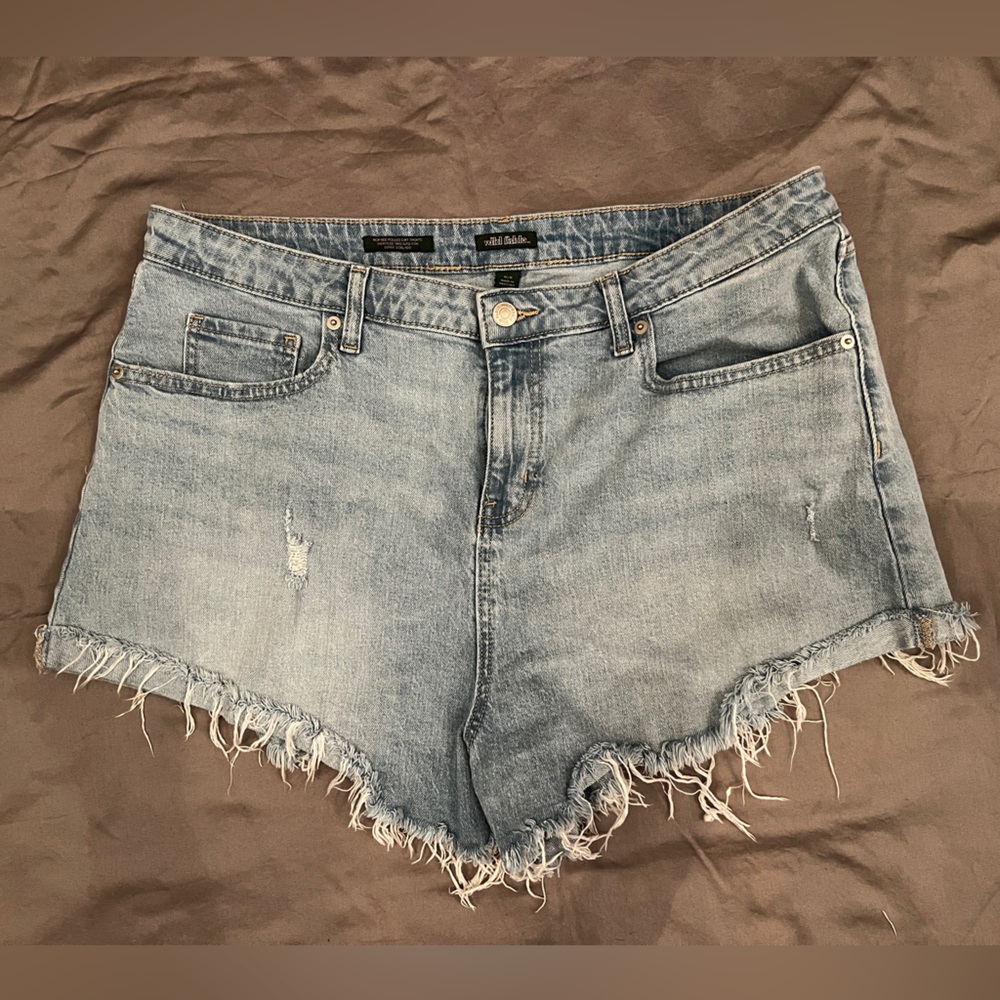 Wild Fable Light Blue Frayed Jean Shorts